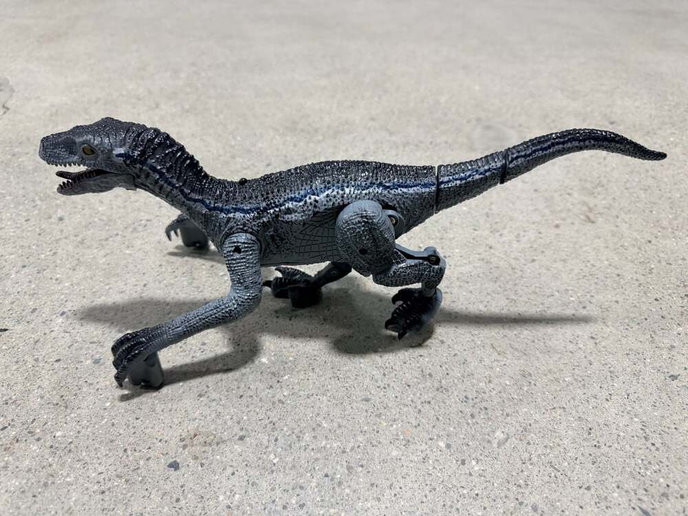 Velociraptor Moving Dinosaur Toy Grey Blue Walker Figure